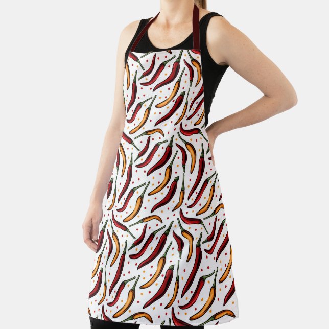 Red Chilli Peppers Pattern  Apron (Insitu)