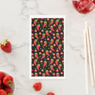 Red Chilli Peppers Pattern  Napkin