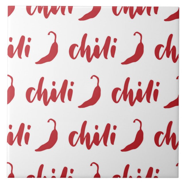 Red Chilli Peppers Pattern  Tile (Front)