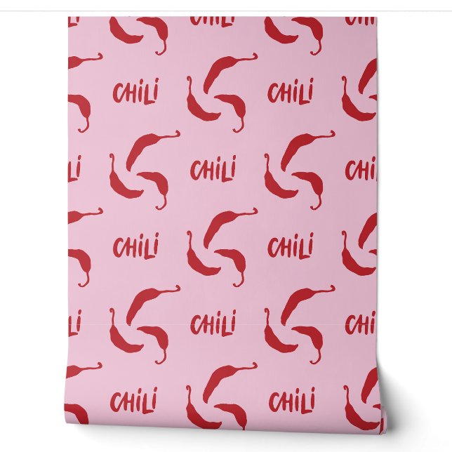 Red Chilli Peppers Pattern  Wallpaper (Unrolling)