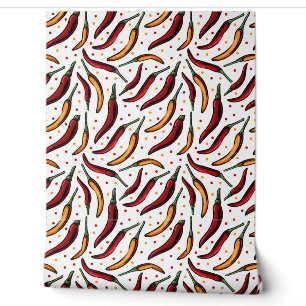 Red Chilli Peppers Pattern Wallpaper