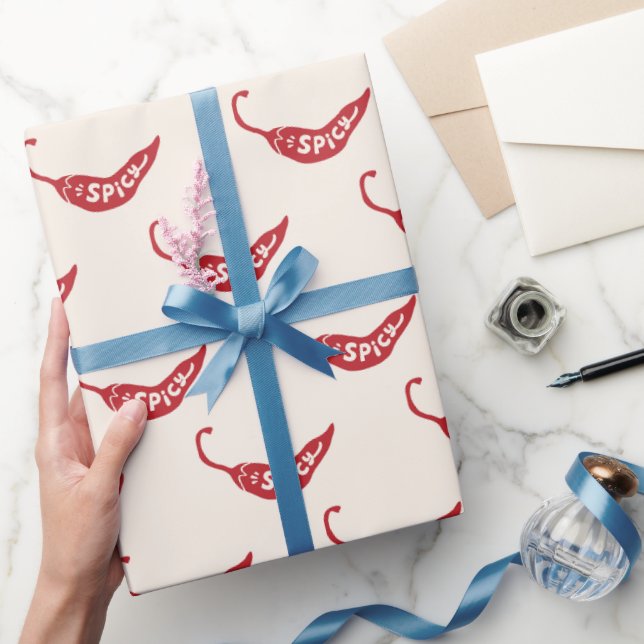 Red Chilli Peppers Pattern  Wrapping Paper (Gifting)