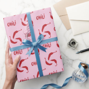 Red Chilli Peppers Pattern  Wrapping Paper