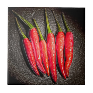 Red Chilli Peppers Tile/Trivet Tile
