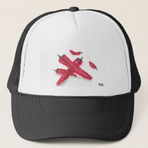 Red chillies trucker hat
