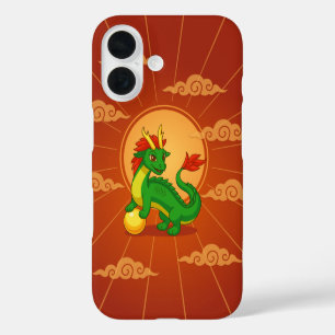 Red Chinese Dragon on Red iPhone 16 Case