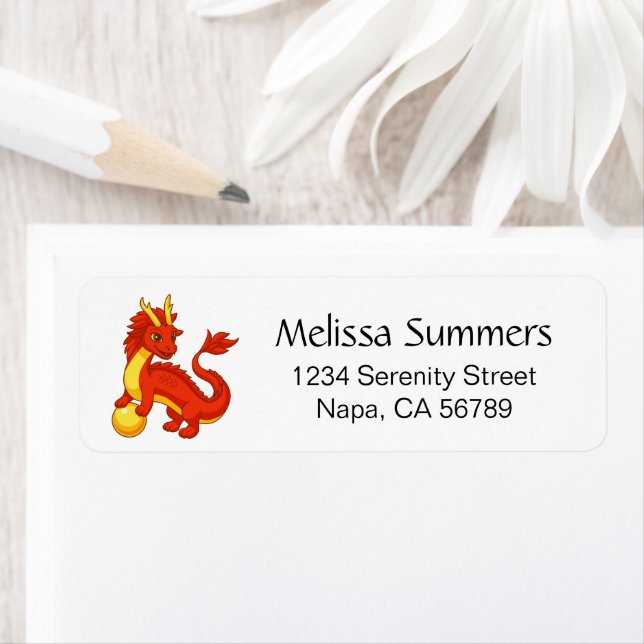 Red Chinese Dragon Return Address (Insitu)