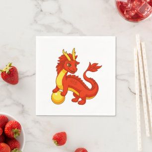 Red Chinese Dragon V2 Napkin