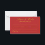 Red Chinese Inspired Wedding Advice & Wishes Card<br><div class="desc">Red Chinese Inspired Wedding Advice & Wishes Card - Feel free to edit,  customize and personalize this simple yet beautiful Asian wedding inspired advice and wishes card. Edit and colour options are available.</div>