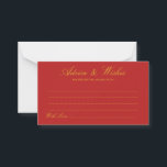 Red Chinese Inspired Wedding Advice & Wishes Card<br><div class="desc">Red Chinese Inspired Wedding Advice & Wishes Card - Feel free to edit,  customize and personalize this simple yet beautiful Asian wedding inspired advice and wishes card. Edit and colour options are available.</div>