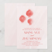 Red chinese lanterns. East asian lamps wedding