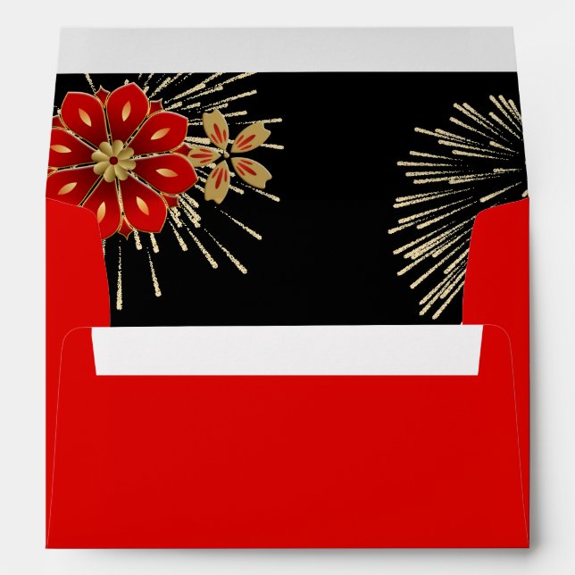 Red Chinese New Year Gold Horse Envelope (Back (Bottom))