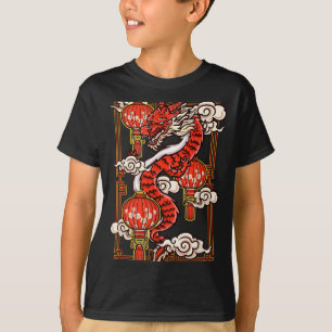 Red Chinese New Year Of The Dragon 2024 Lanterns C T-Shirt