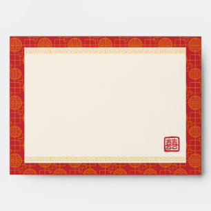 Red Chinese style double happiness wedding Envelope