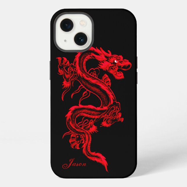 Red Chinese Style Dragon iPhone Case (Back)