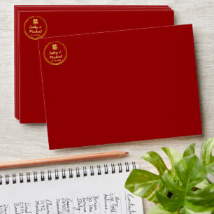 Red Chinese wedding double happiness stamp logo Envelope