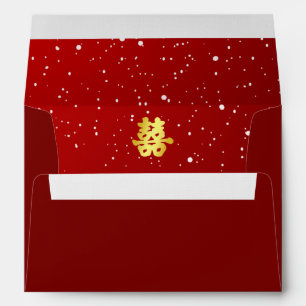 Red Chinese wedding snowflake double happiness Envelope