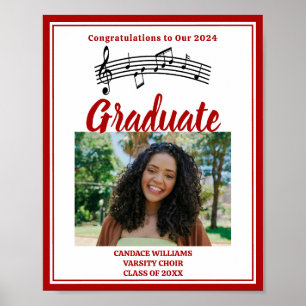 Red Choir Photo High School Graduation Party Poster