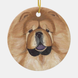 Red chow round Ornament