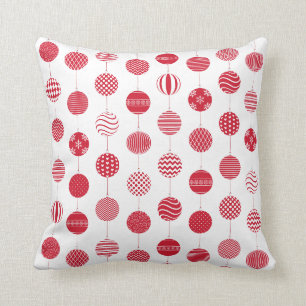 Red Christmas Ball Pattern Pillow