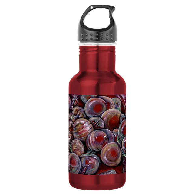 Red Christmas Balls 532 Ml Water Bottle (Front)