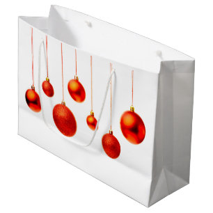 Red Christmas Balls decoration photo Large Gift Bag