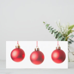 Red Christmas Balls decoration photo with text