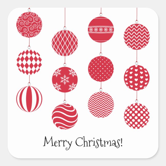 Red Christmas Balls Sticker (Front)
