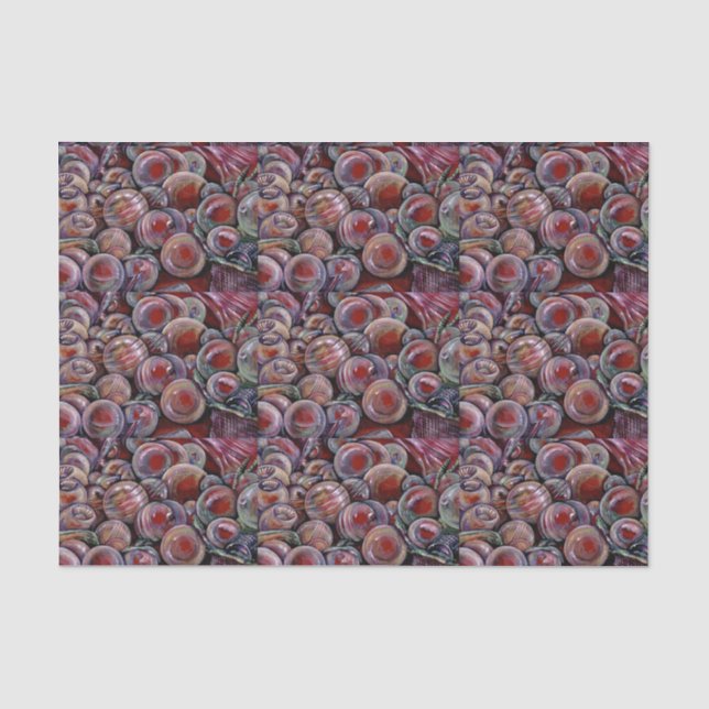 Red Christmas Balls Tissue Paper (Front)