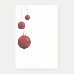 Red Christmas Baubles Post-it Notes