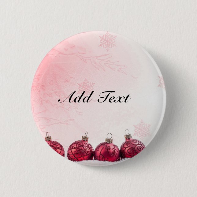 Red Christmas Baubles template 2 Inch Round Button (Front)