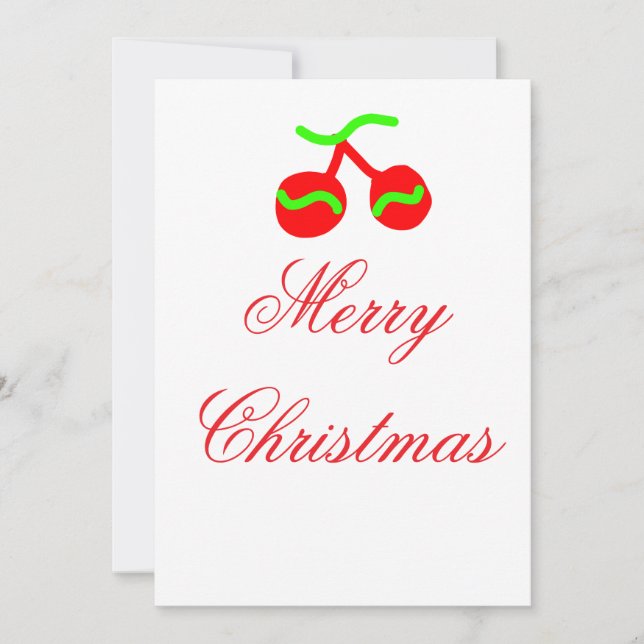 Red Christmas bells merry Christmas add name date  Holiday Card (Front)