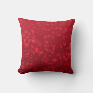 Red Christmas Bokeh Pattern Throw Pillow