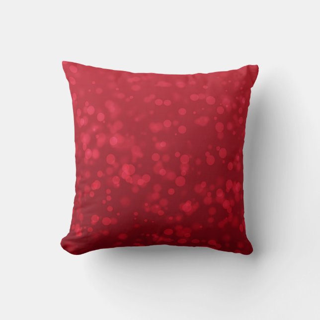 Red Christmas Bokeh Pattern Throw Pillow (Front)