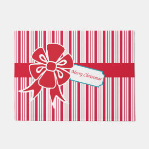 Red Christmas Bow Doormat