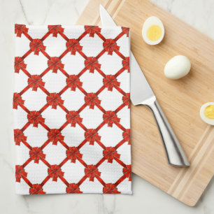 Red Christmas Bows Kitchen Towel