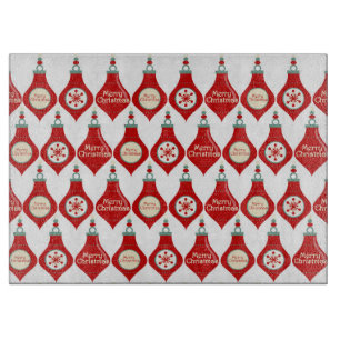 Red Christmas Bulbs Pattern Cutting Board
