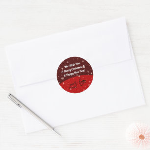 Red Christmas Business logo Holiday Greeting Class Classic Round Sticker