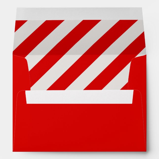 Red Christmas Candy Stripe A7 Envelope (Back (Bottom))