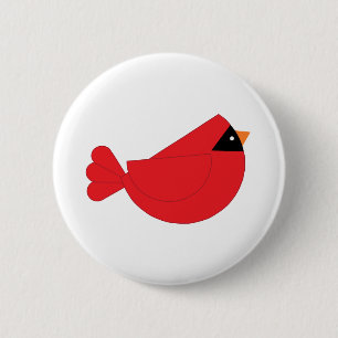 Red Christmas Cardinal Bird 2 Inch Round Button