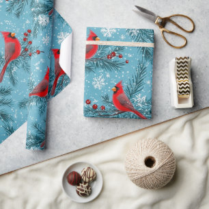 Red Christmas Cardinal Bird Holiday Wrapping Paper