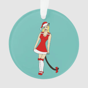 Red Christmas catgirl Ornament