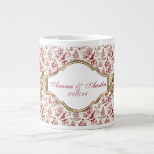 Red Christmas Chinoiserie Newlyweds Large Coffee Mug