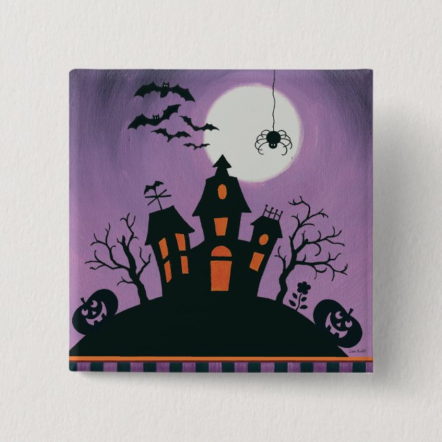 Red Christmas Decoration Joy 2 Inch Square Button (Front)