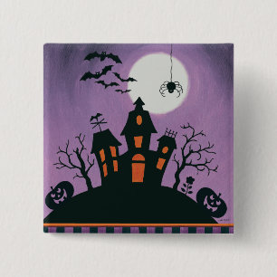 Red Christmas Decoration Joy 2 Inch Square Button