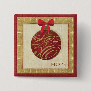 Red Christmas Decorations 2 Inch Square Button