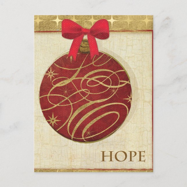 Red Christmas Decorations Holiday Postcard (Front)