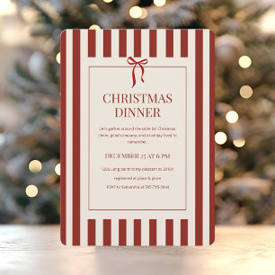 Red Christmas Dinner Invitation