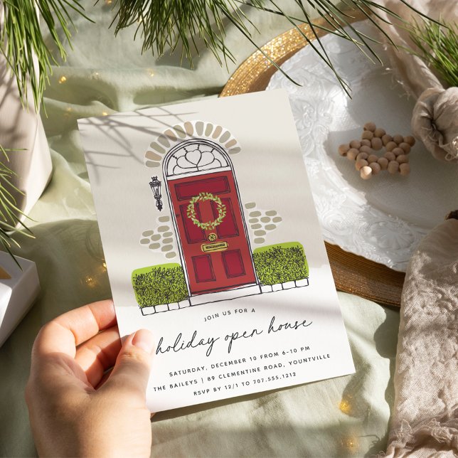 Red Christmas Door | Holiday Open House Invitation (Creator Uploaded)