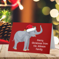 Red Christmas Elephant Cute Custom Kids